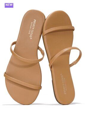 Women's Flat Slide Sandals Memory Foam Slip On Flip Flops Flexible Comfort